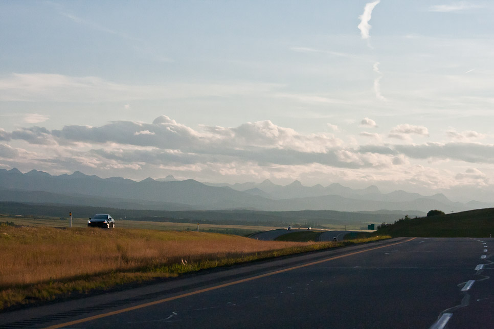 The drive southward and into the Canadian Rockies